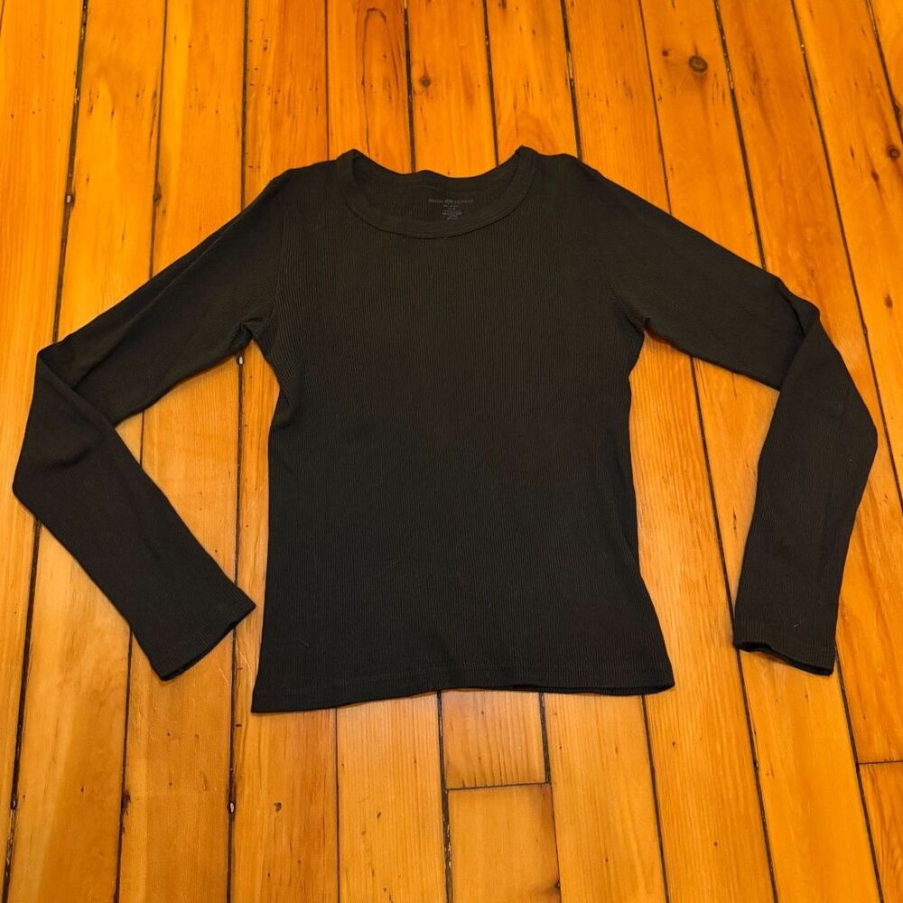 Brandy Melville Black Longsleeve Ribbed ONE SIZE top